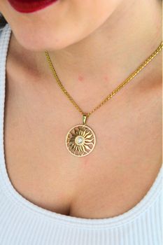 Złota zawieszka Słońce 585 z cyrkoniami  Duży wisiorek damski (3).jpg